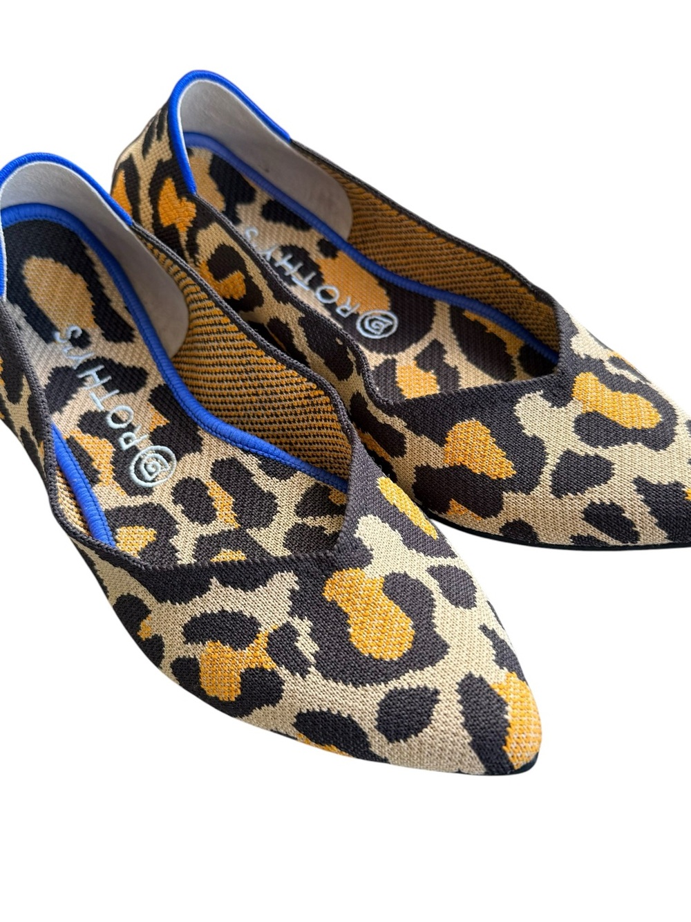 ROTHYS Leopard Print Pointed Toe Flats Women's Shoes size 11